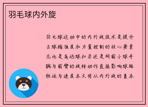 羽毛球内外旋