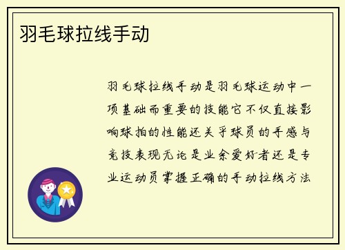羽毛球拉线手动